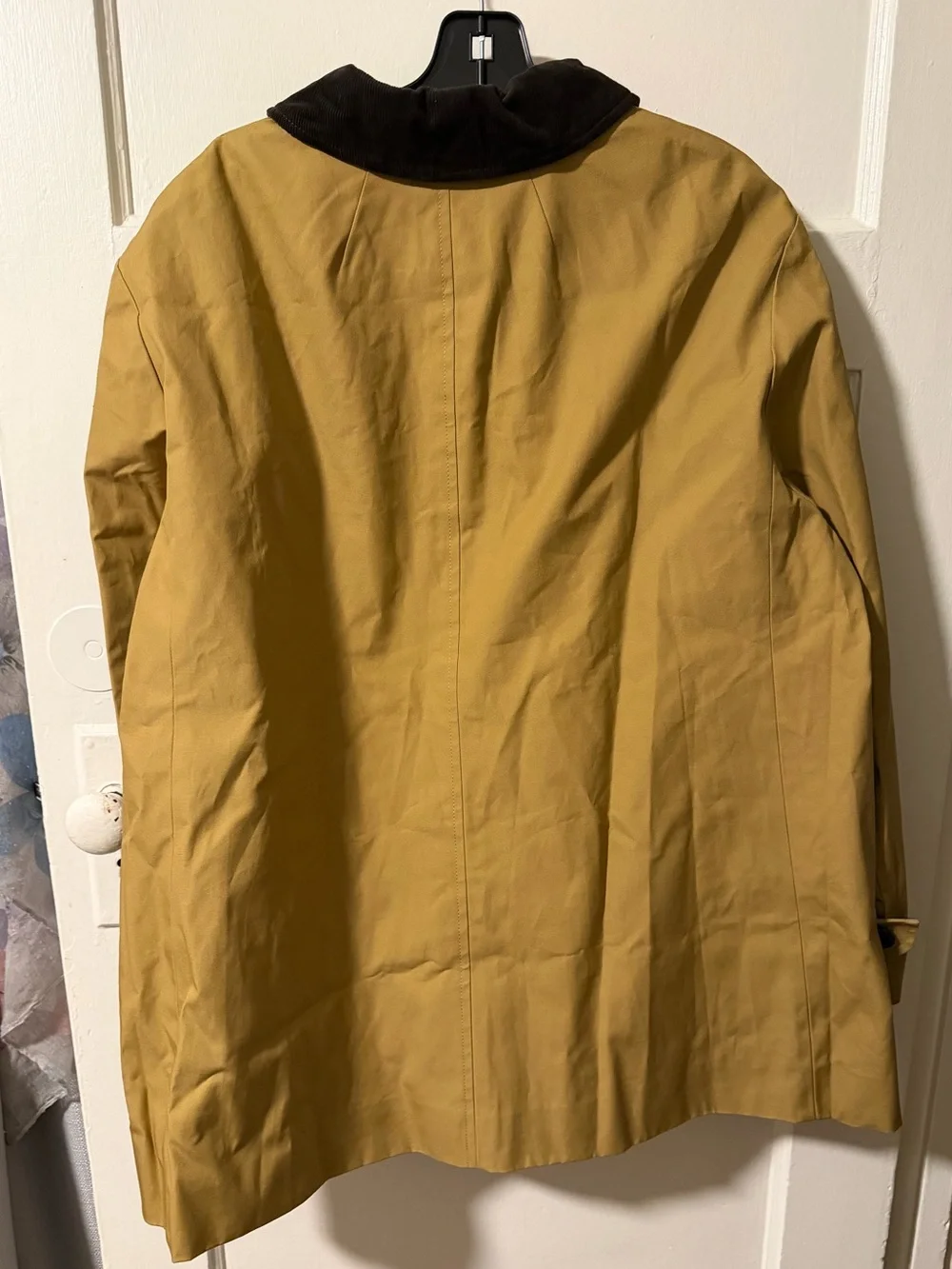 J.Crew Barn Jacket Chore Coat Canvas Honey Brown Corduroy Collar Leopard Lining